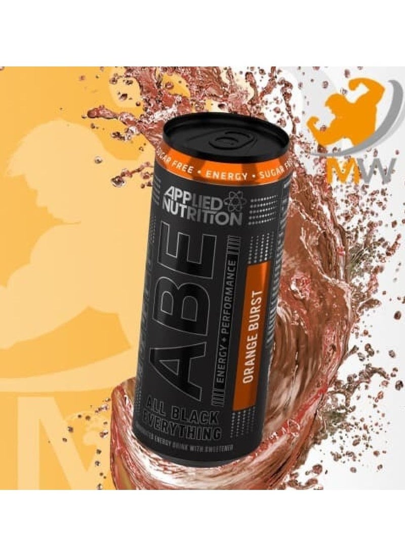 ABE Energy Drinks, Orange Burst, 330ml, Pack of 24