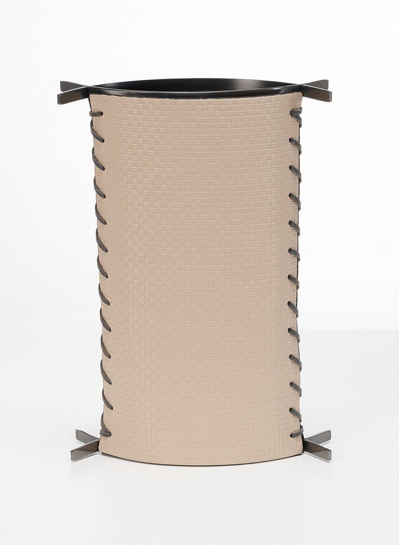Koru Vase, Pu Leather &  Steel