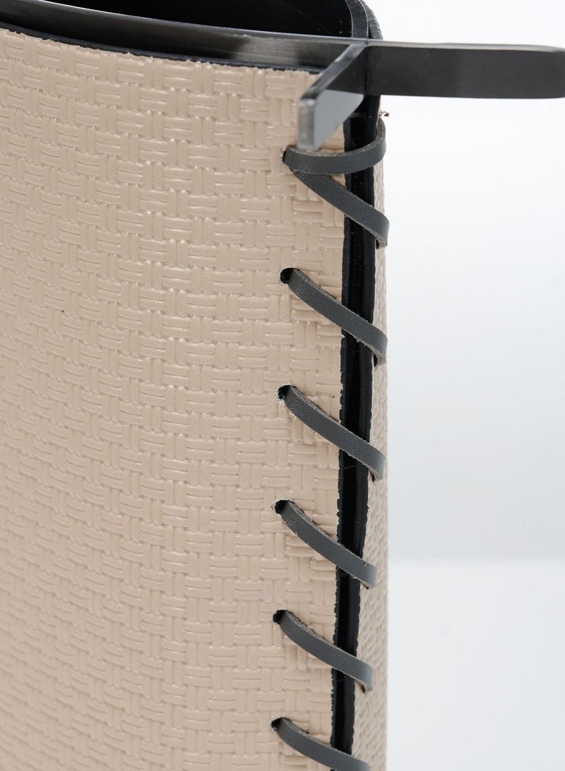 Koru Vase, Pu Leather &  Steel