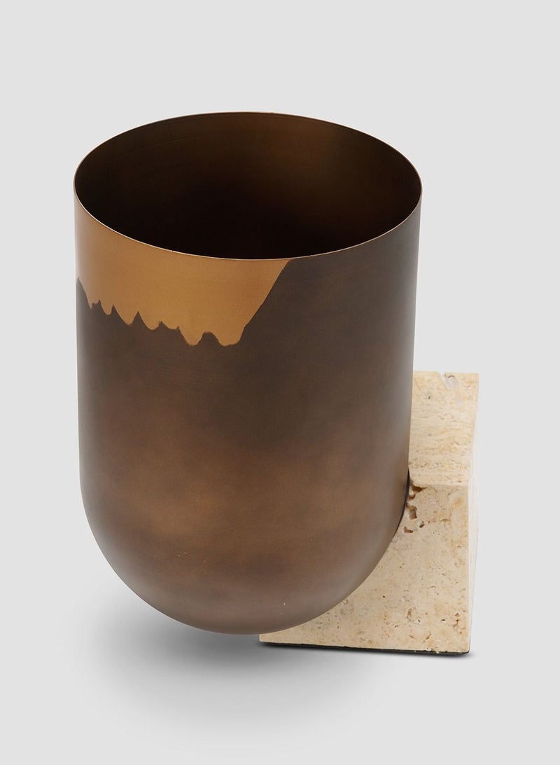 Uluru Vase, Brass & Marble