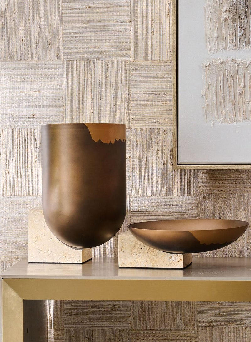 Uluru Vase, Brass & Marble