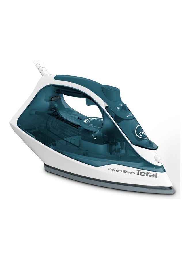 Express Steam Iron Heating And Efficient Ironing Real Ceramic Soleplate For Fast Gliding 185g Minute Steam Boost Easy To Refill Water Tank Anti Drip 1.0 L 2400.0 W FV2839 BlueWhite