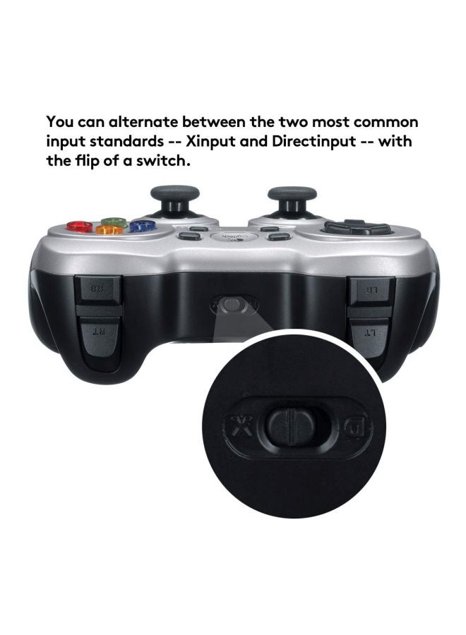 F710 Wireless Gamepad, 2.4 GHz Wireless with USB Nano-Receiver, Controller Dual Vibration Feedback, 4 Switch D-Pad, PC - Grey/Black