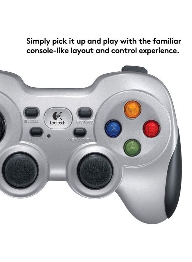 F710 Wireless Gamepad, 2.4 GHz Wireless with USB Nano-Receiver, Controller Dual Vibration Feedback, 4 Switch D-Pad, PC - Grey/Black