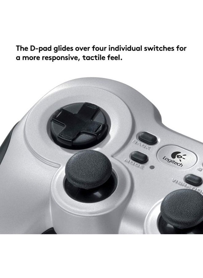 F710 Wireless Gamepad, 2.4 GHz Wireless with USB Nano-Receiver, Controller Dual Vibration Feedback, 4 Switch D-Pad, PC - Grey/Black