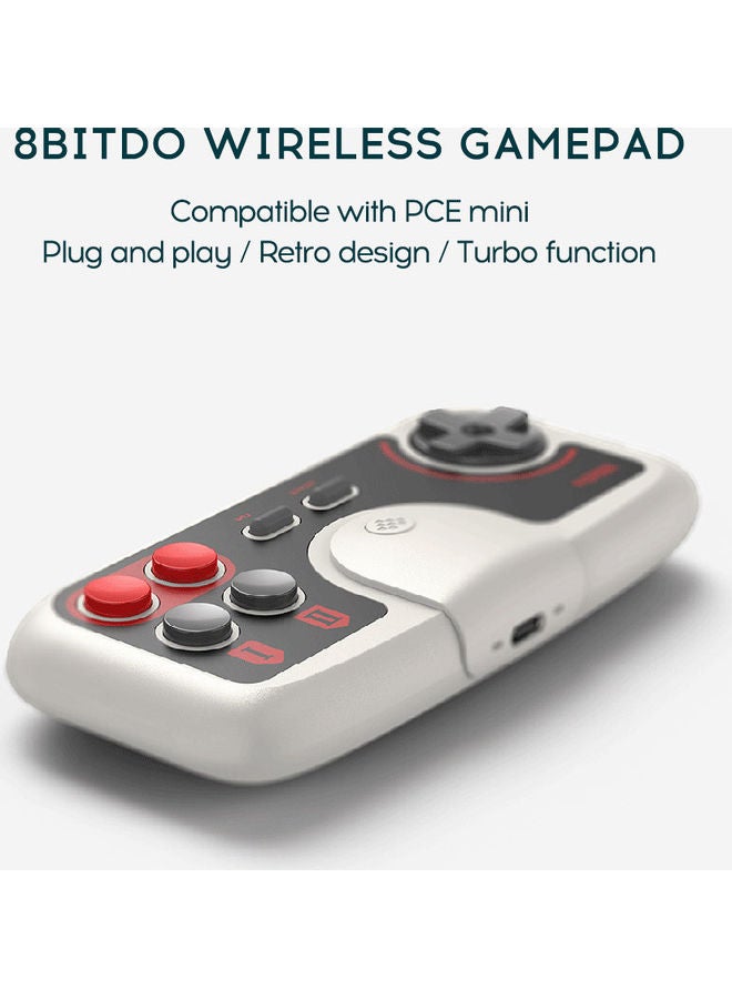 8Bitdo Wireless Gamepad Compatible with PC Engine mini CoreGrafx mini TubroGrafx-16 mini Switch (Light grey, PCE 2.4g)