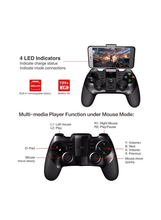 Bluetooth Gamepad With Phone Holder For Mobile Phones/Tablets