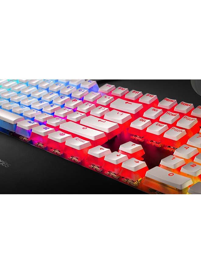 PrismCAPS, Double Shot Pudding-Style Keycaps, Durable PBT Thermoplastic, Extreme Durability, US Layout, Compatible with Wide Range of Mechanical Keyboards, White