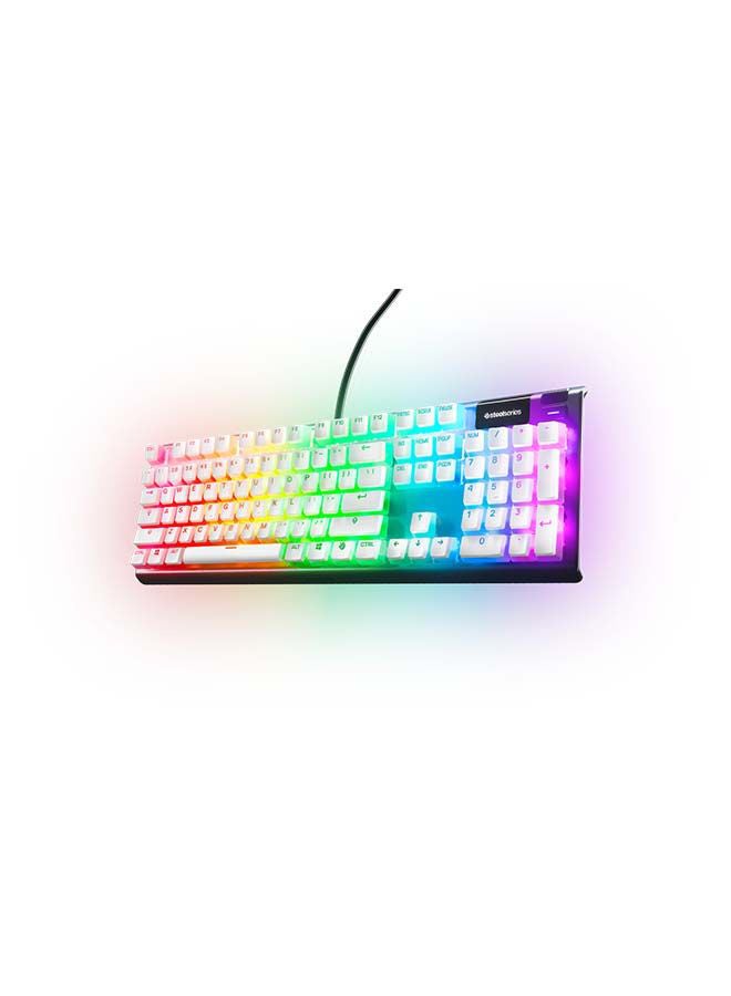PrismCAPS, Double Shot Pudding-Style Keycaps, Durable PBT Thermoplastic, Extreme Durability, US Layout, Compatible with Wide Range of Mechanical Keyboards, White