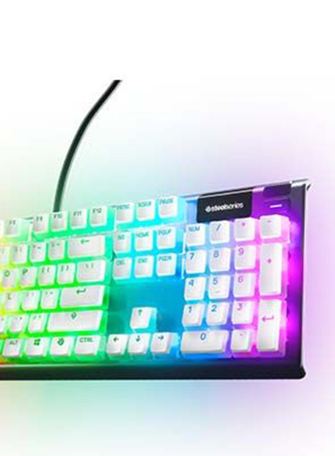 PrismCAPS, Double Shot Pudding-Style Keycaps, Durable PBT Thermoplastic, Extreme Durability, US Layout, Compatible with Wide Range of Mechanical Keyboards, White