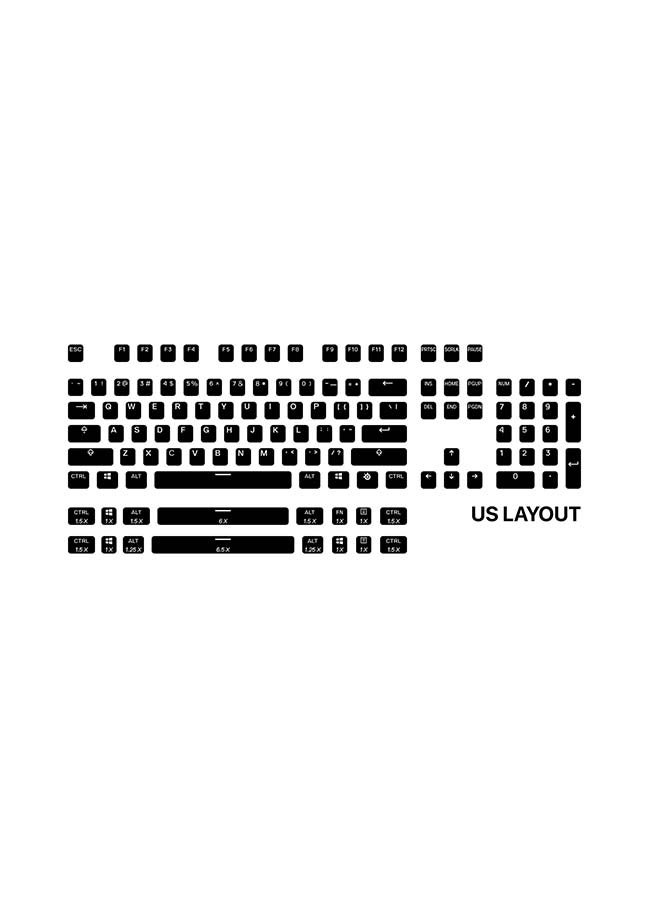 PrismCaps – Double Shot Pudding-style Keycaps – Durable PBT Thermoplastic – Compatible with Most Mechanical Keyboards – MX Stems – Black (US Layout)