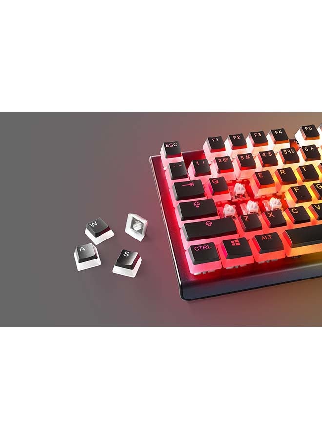 PrismCaps – Double Shot Pudding-style Keycaps – Durable PBT Thermoplastic – Compatible with Most Mechanical Keyboards – MX Stems – Black (US Layout)