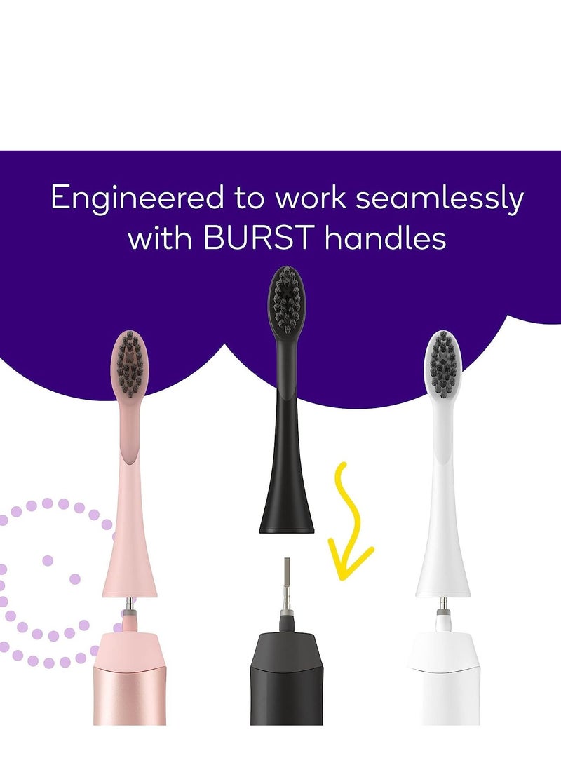 BURST Toothbrush Heads - Genuine BURST Electric Toothbrush Replacement Heads for BURST Sonic Toothbrush – Ultra Soft Bristles for Deep Clean, Stain & Plaque Removal - 3-Pack, White