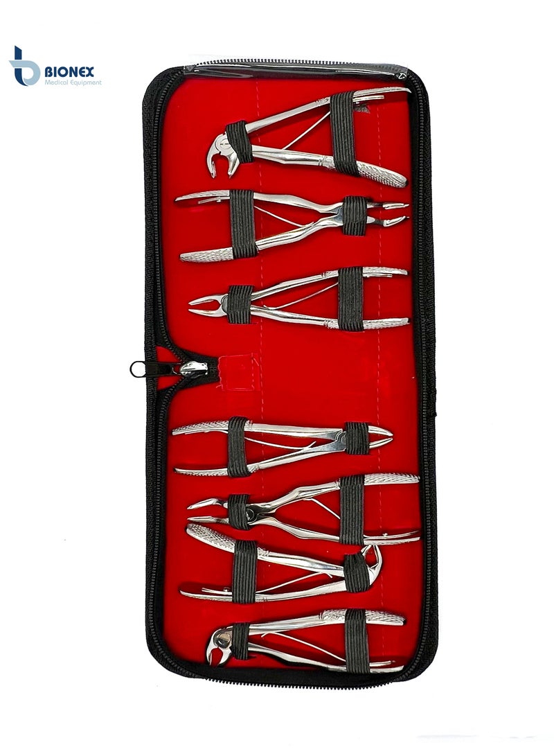 EXTRACTION FORCEPS PEDO SET OF 7 IN POUCH STANDARD