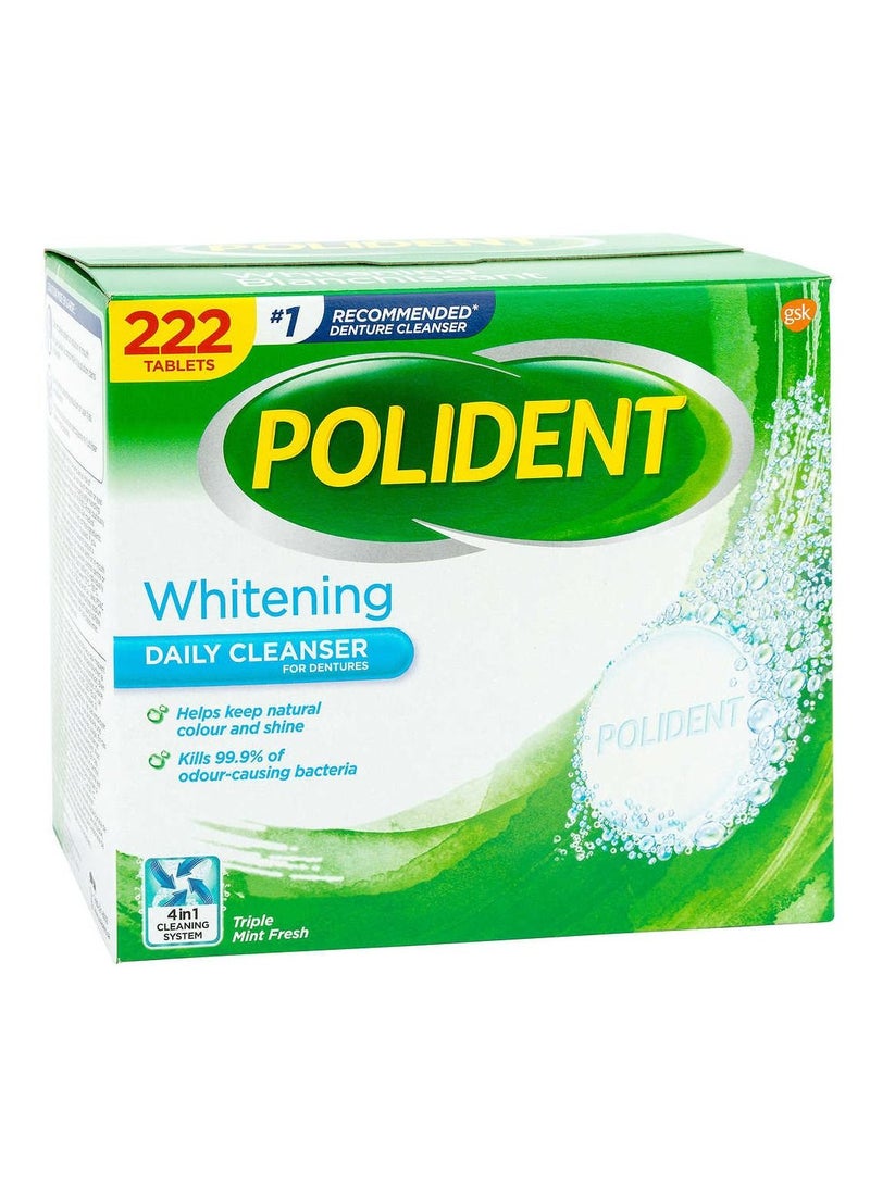 Whitening Denture Daily Cleanser Triple Mint, 222 Tablets