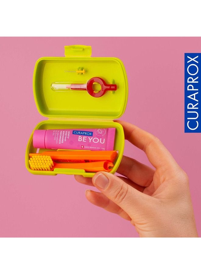 Travel-Set Green. Set includes Travel Toothbrush CS 5460, 10ml Be You Toothpaste, Interdental Brush CPS prime 07, CPS prime 09.