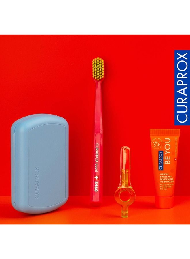 Travel-Set Blue. Set includes Travel Toothbrush CS 5460, 10ml Be You Toothpaste, Interdental Brush CPS prime 07, CPS prime 09.