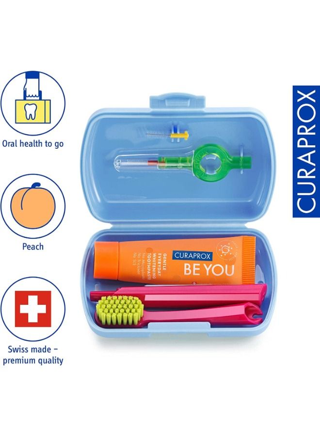 Travel-Set Blue. Set includes Travel Toothbrush CS 5460, 10ml Be You Toothpaste, Interdental Brush CPS prime 07, CPS prime 09.