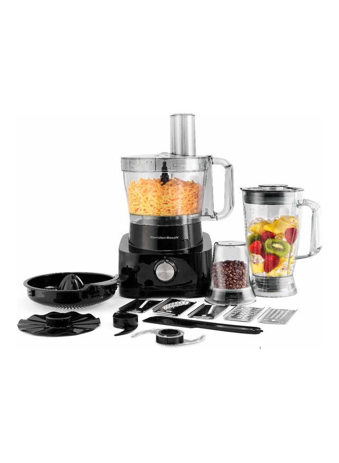Food Processor With Bowl And 11 Attachments - Blender/Citrus Juicer/Grinder Mill/Chopper And More To Knead Dough, Emulsify, French Fry Slice And Grate 3.5 L 1000 W FP1012-ME Black