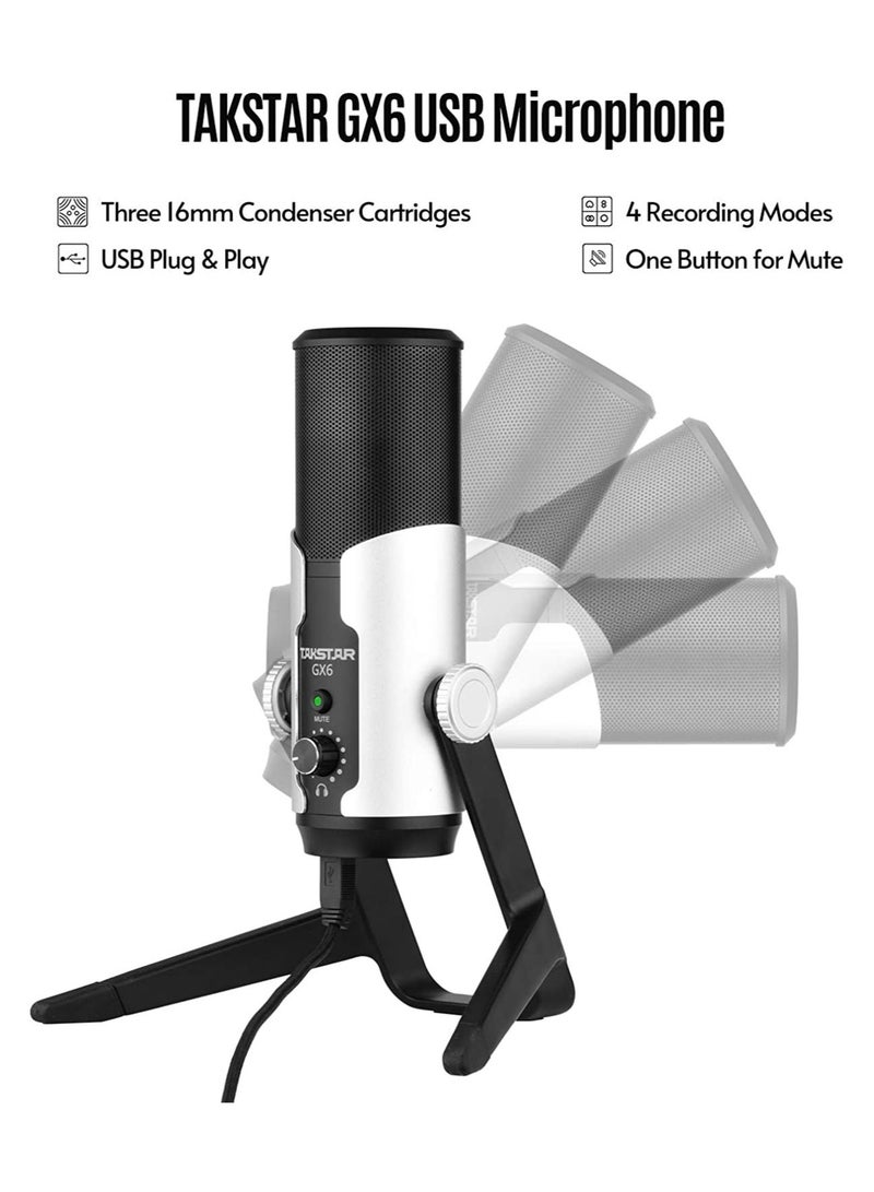 USB Desktop Stereo Digital Condenser Mic with Shock Mount