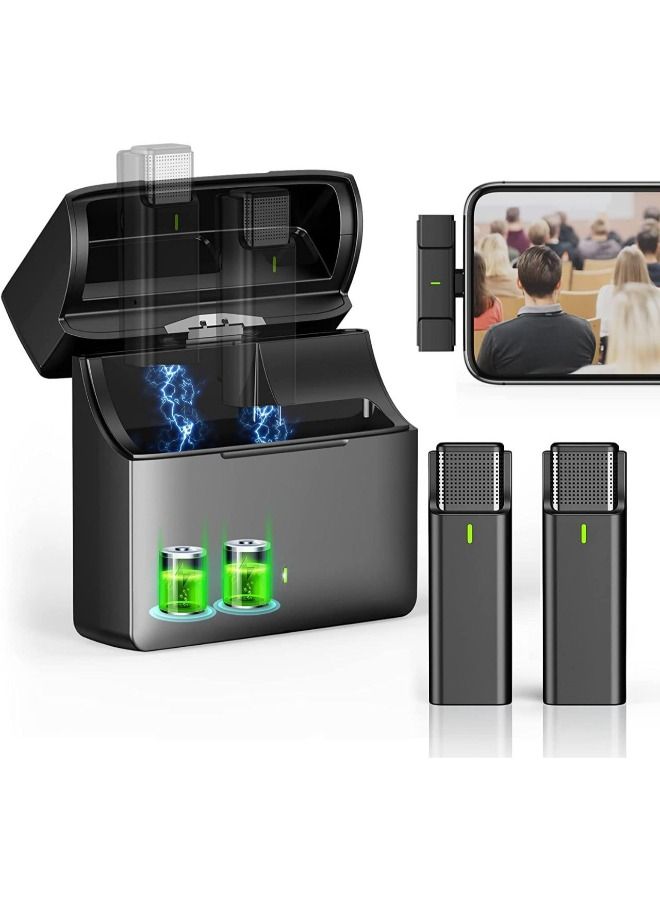 Dule Mic 2.4G Wireless Lavalier Microphone 1T1R Portable Audio Video Live Broadcast Mini Microphone for iPhone