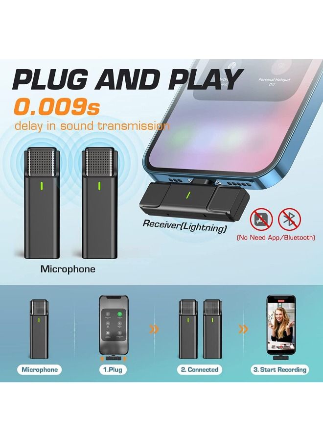 Dule Mic 2.4G Wireless Lavalier Microphone 1T1R Portable Audio Video Live Broadcast Mini Microphone for iPhone