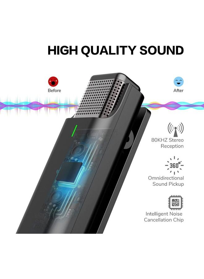 Dule Mic 2.4G Wireless Lavalier Microphone 1T1R Portable Audio Video Live Broadcast Mini Microphone for iPhone