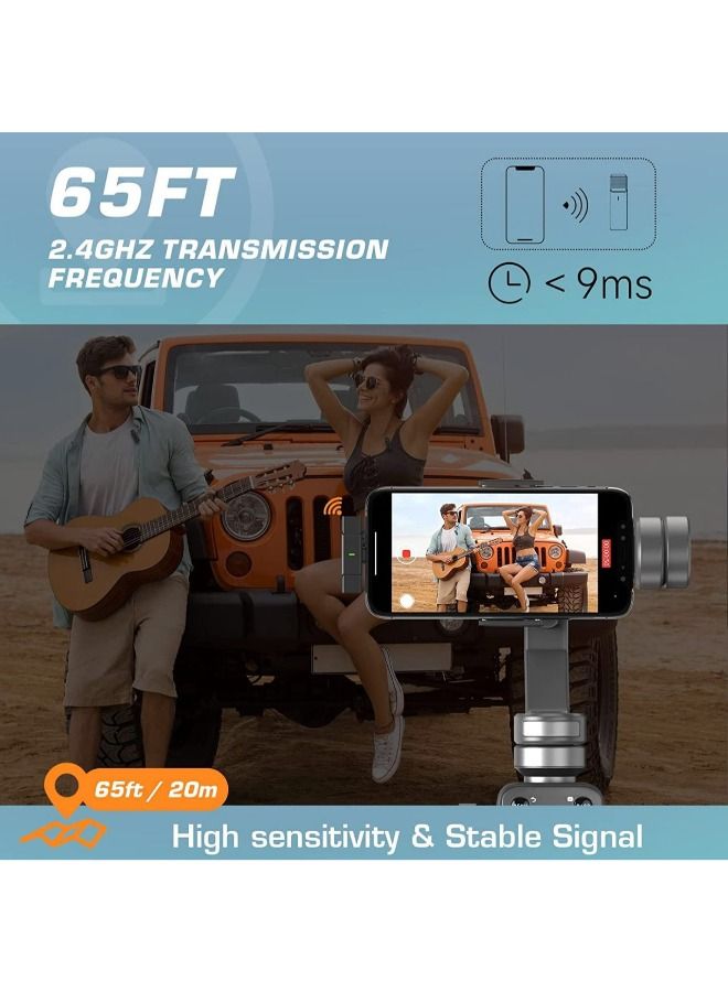 Dule Mic 2.4G Wireless Lavalier Microphone 1T1R Portable Audio Video Live Broadcast Mini Microphone for iPhone