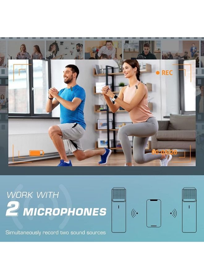Dule Mic 2.4G Wireless Lavalier Microphone 1T1R Portable Audio Video Live Broadcast Mini Microphone for iPhone