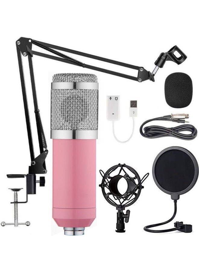 Plug And Play USB Condenser Microphone Pink