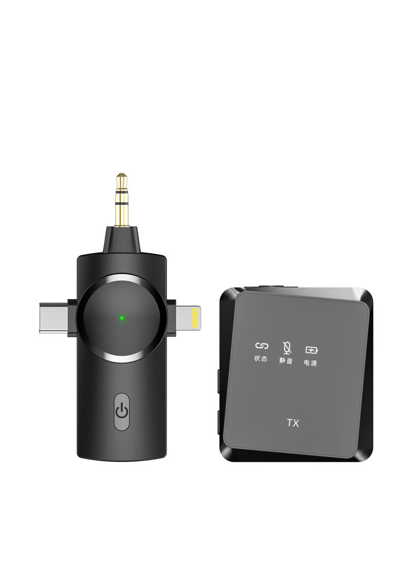 Multifunctional 3 in 1 receiver wireless recording microphone