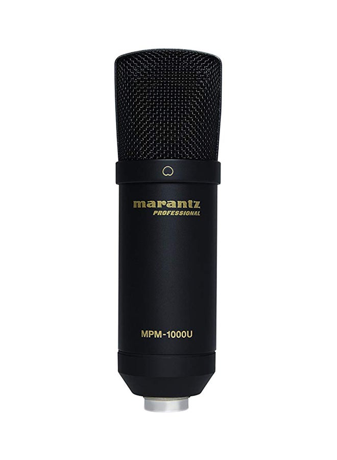 Marantz Professional MPM1000U - USB Condenser Studio Microphone with Built In Audio Interface, Cable, Perfect for Podcast Production MPM1000U Black