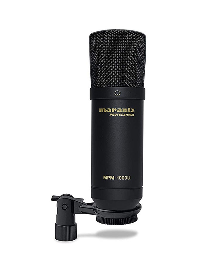 Marantz Professional MPM1000U - USB Condenser Studio Microphone with Built In Audio Interface, Cable, Perfect for Podcast Production MPM1000U Black