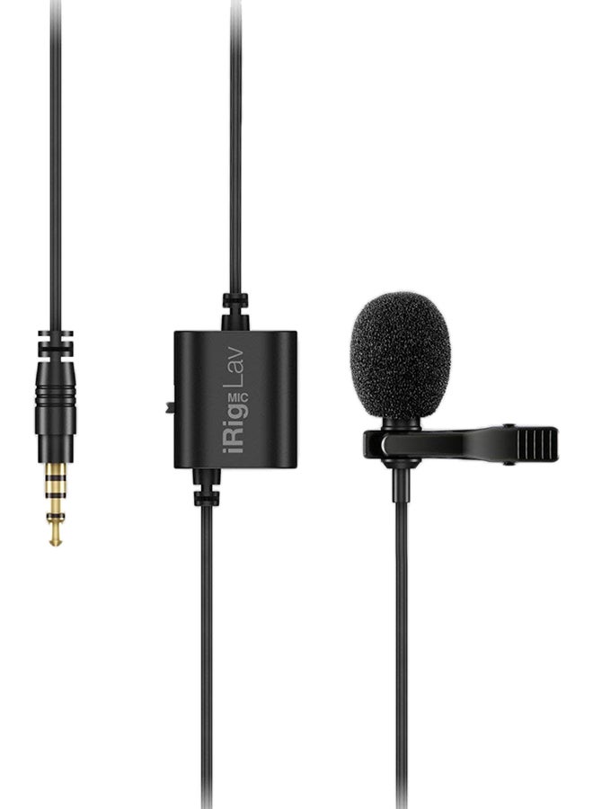 iRig Mic Lav - The chainable mobile lavalier with built-in monitoring capability for all mobile devices IP-IRIG-MicLAV-IN Black