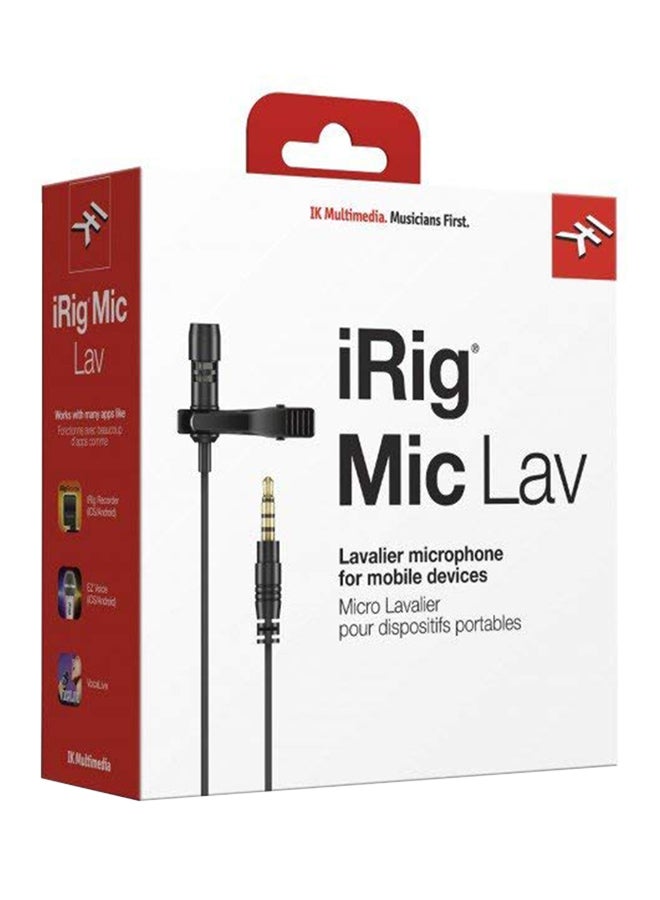 iRig Mic Lav - The chainable mobile lavalier with built-in monitoring capability for all mobile devices IP-IRIG-MicLAV-IN Black