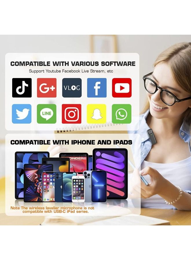 2.4G Wireless Lavalier Microphone 1T1R Portable Audio Video Live Broadcast Mini Microphone for iPhone  (1pec)