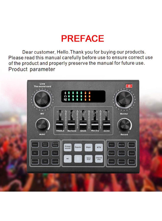 Multifunctional Live V9 Sound Card and BM800 Suspension Microphone Kit Broadcasting Recording Condenser Microphone Set Webcast Live Sound Card for Computers and Mobile phone