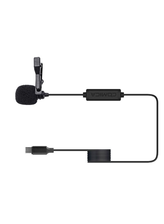 CVM-V01SP(UC) Lavalier Microphone Clip-on Omnidirectional Mic Super Shielding For Type-C Interface Black