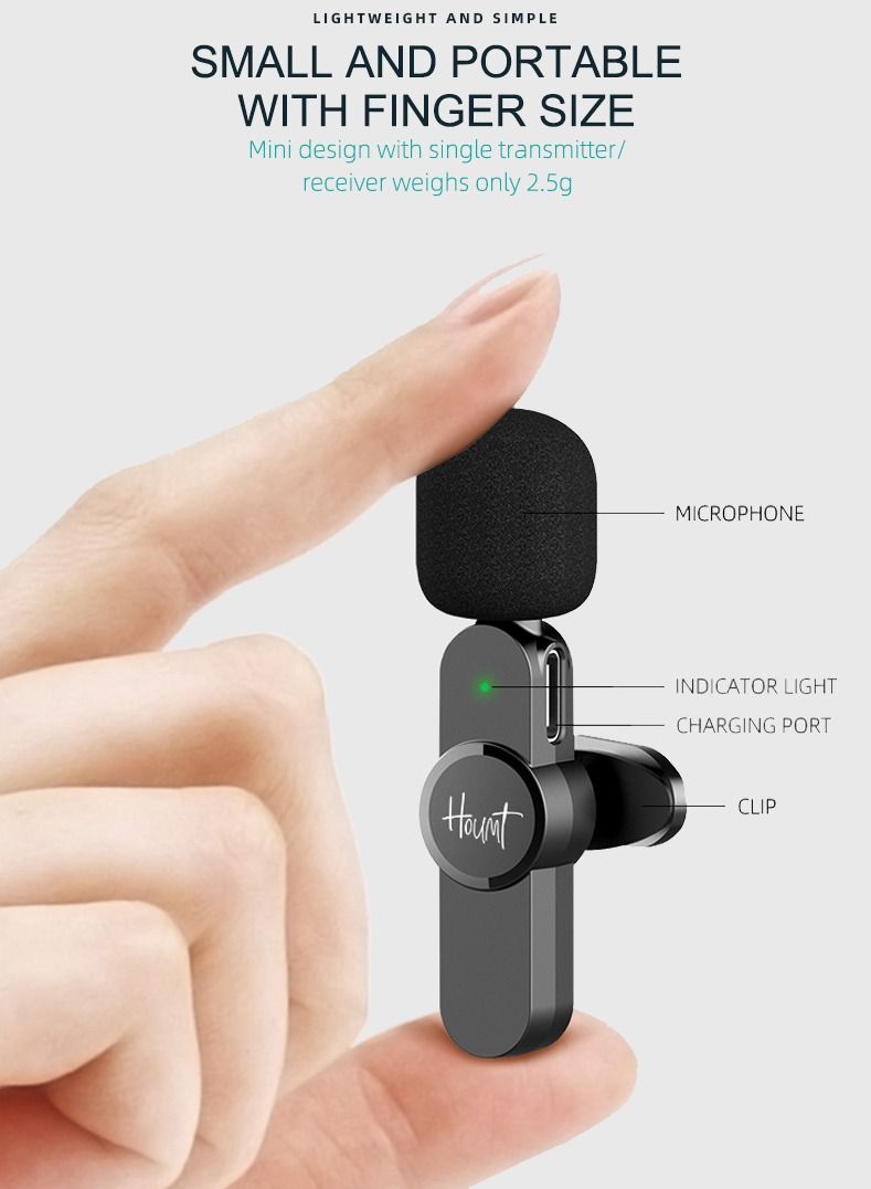 Clip On Microphone Wireless Lavalier Microphone For iPhone Laptop Computer iPhone Android Phone Camera Dual Wireless Microphones For Podcast Video Recording Youtube Tiktok Facebook Plug and Play
