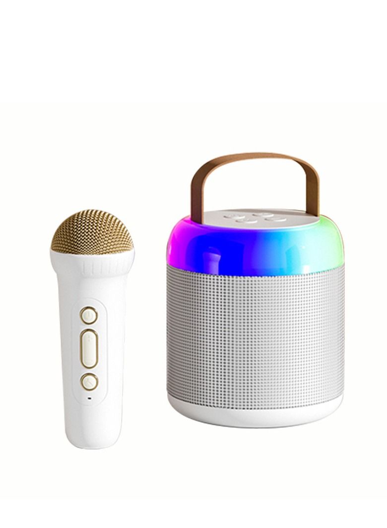Portable Bluetooth Speaker with Microphone Set White