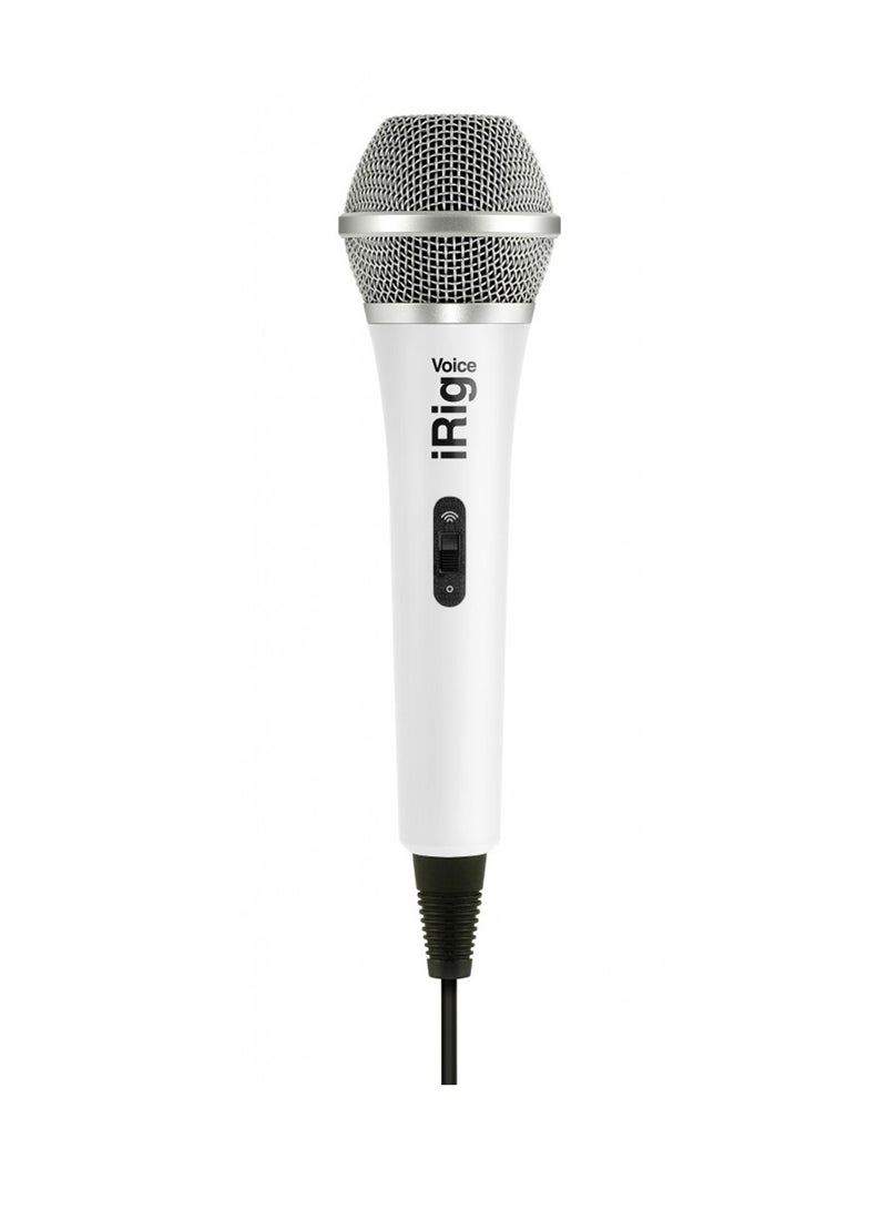 Irig Voice Handheld Microphone For Ios /Android IP-IRIG-MICVOW-IN White