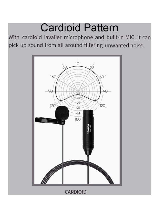 Cardioid XLR Lavalier Lapel Microphone CVM-V02C Black