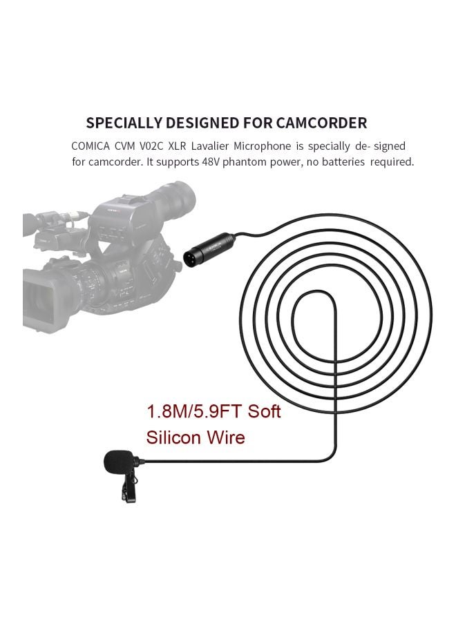 Cardioid XLR Lavalier Lapel Microphone CVM-V02C Black