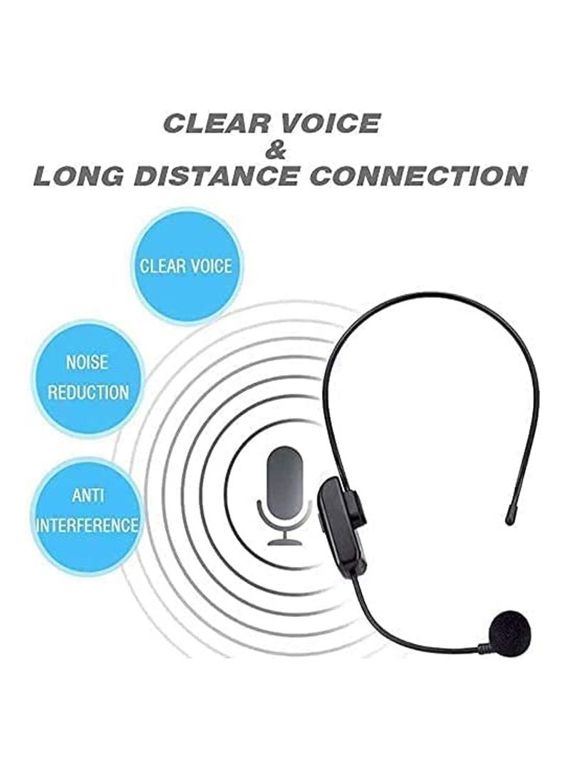 Wireless Microphone Headset, UHF Wireless Mic Headset and Handheld 2 in 1, 165 ft Range for Voice Amplifier, Stage Speakers ,Teacher, Fitness Instructor