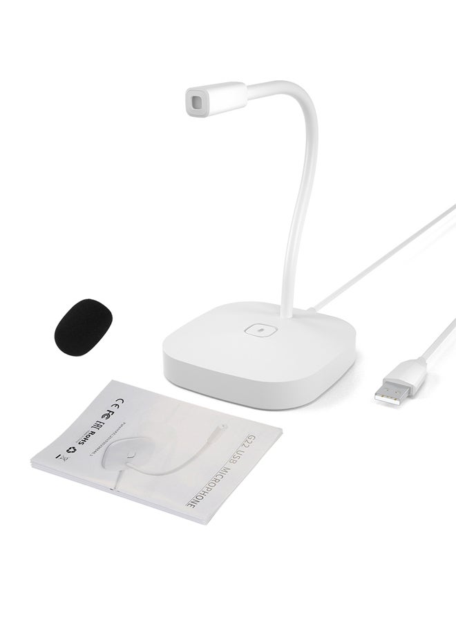 USB Computer Desktop Microphone White