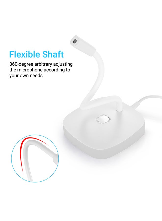 USB Computer Desktop Microphone White
