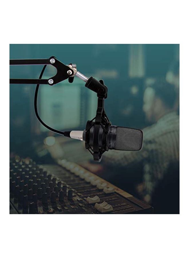 Scissor Spring Arm Mic Stand With Shock Mount PMKSH01 Black/Silver