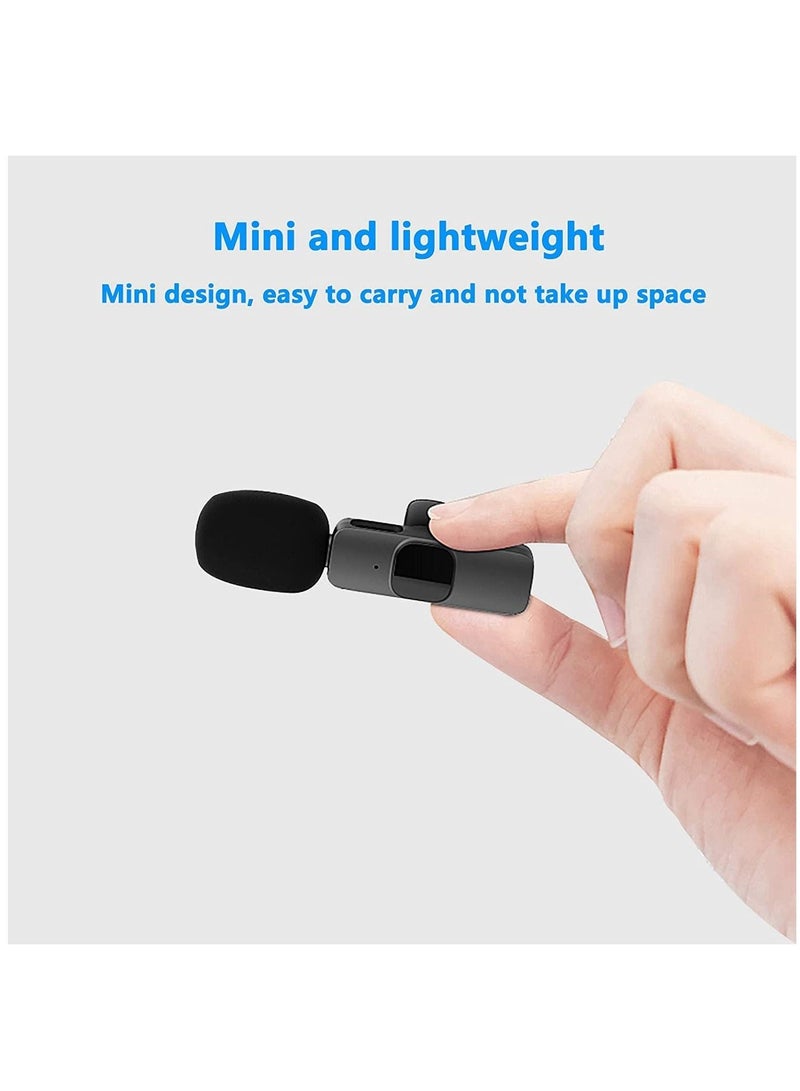 Upgraded  Plug-Play Wireless Lapel Lavalier Microphone for iPhone, android Recording, Youtube Facebook Live Stream Vlog  Auto-Sync Wireless Mic with 2 Clips