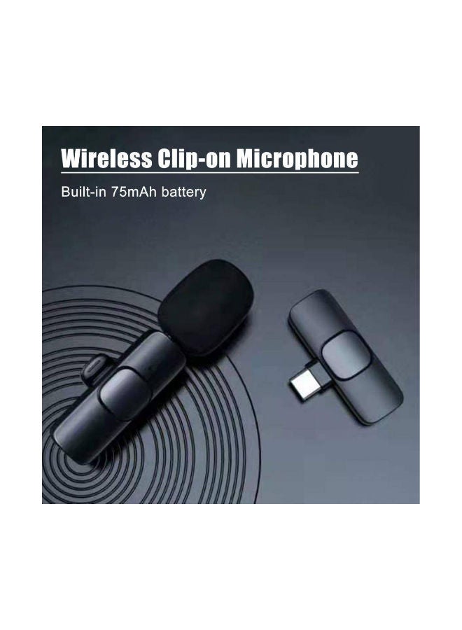 K8 Wireless Collar Clip Microphone For iPhone/iPad & Type C Mobile Phones Supported Lapel Lavalier Mic