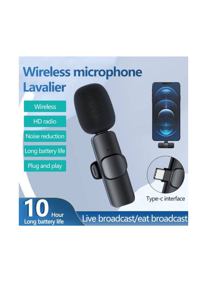 K8 Wireless Collar Clip Microphone For iPhone/iPad & Type C Mobile Phones Supported Lapel Lavalier Mic